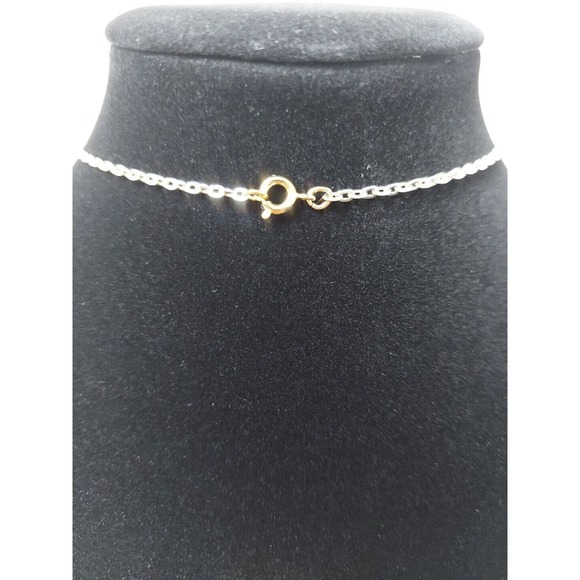 Gold Plated Necklace Featuring Glass Stone 2" Teardrop Pendant Sparkle 22" Chain - Picture 6 of 7